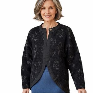 NWT Laura Tanzer Rose Butterfly Knit Jacket Size M